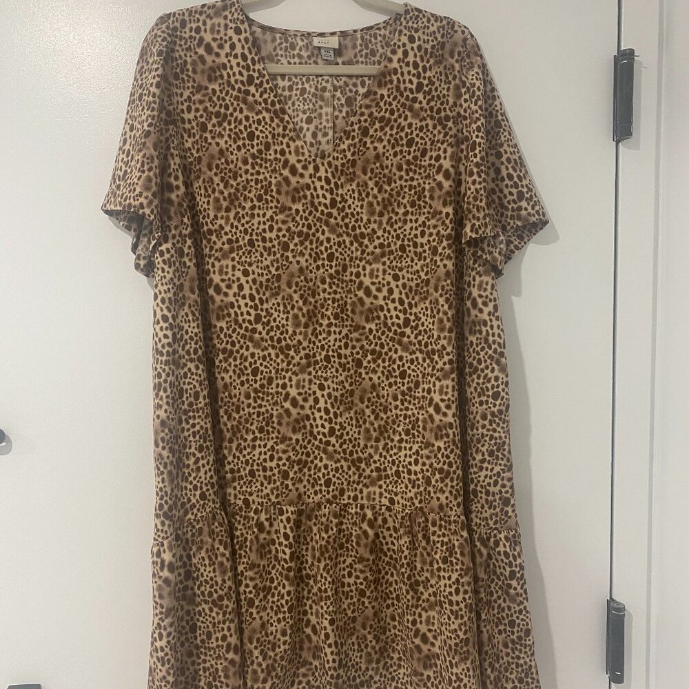 Flounce Hem Leopard Print Dress - A New Day - XXL
